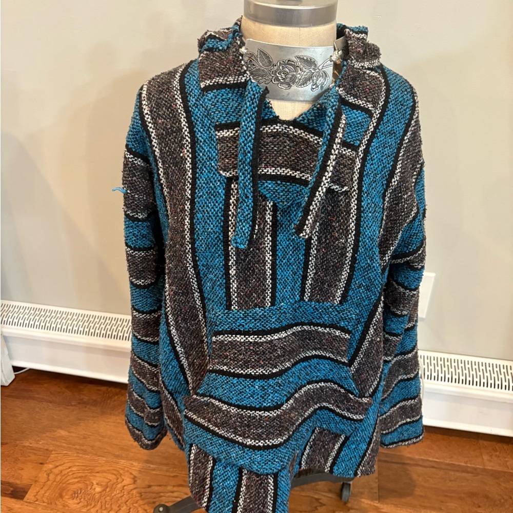 Mexican Baja Blue and Black hoodie